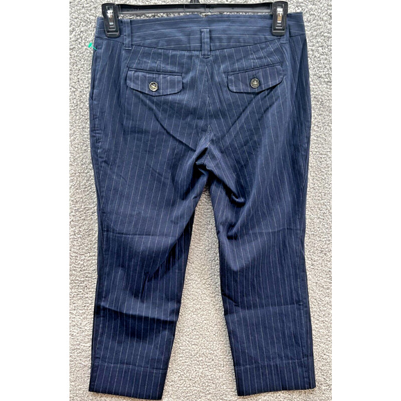 Anthropologie Cartonnier Flat Front Capri Crop Pants Navy Blue Women's Size 8 - Picture 12 of 16